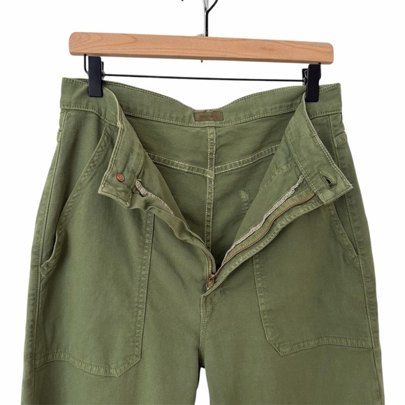 MOTHER The Wrapper Patch Springy Ankle Pants in Chalk Avocado - EUC, Size 31 - Picture 5 of 16